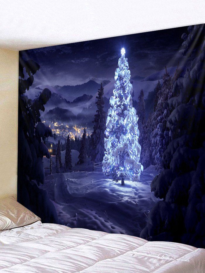

Christmas Tree Snow Pattern Tapestry, Cadetblue