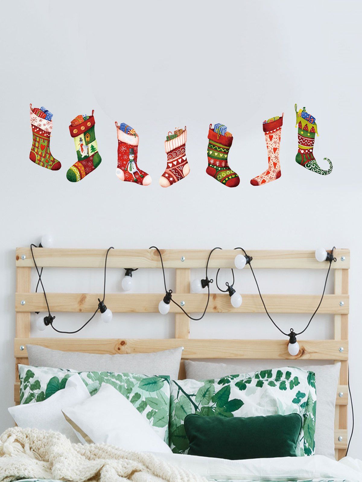 

Christmas Stocking Pattern Wall Sticker Set, Multi