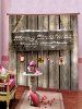2 Panels Christmas Greeting Wooden Board Print Window Curtains -  