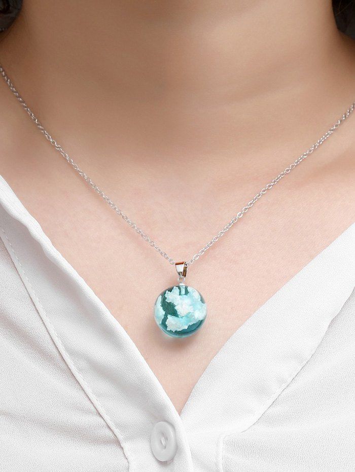 

Round Pendant Sky Clouds Necklace, Sky blue