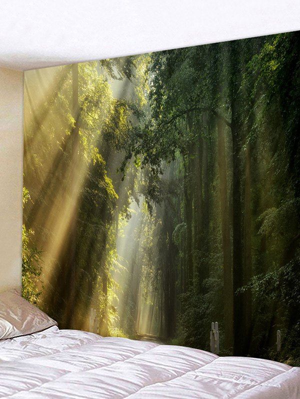 

Fog Forest 3D Print Wall Hanging Tapestry, Medium forest green