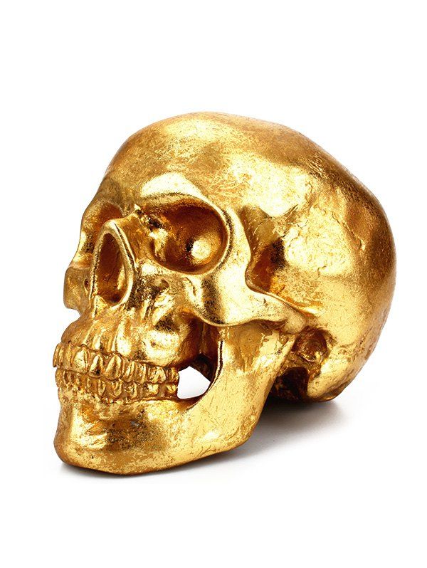 

Halloween Skull Shape Decorative Coin Bank, Gold