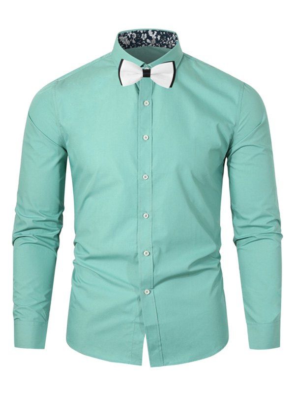 

Long-sleeved Floral Printed Button Up Shirt, Green