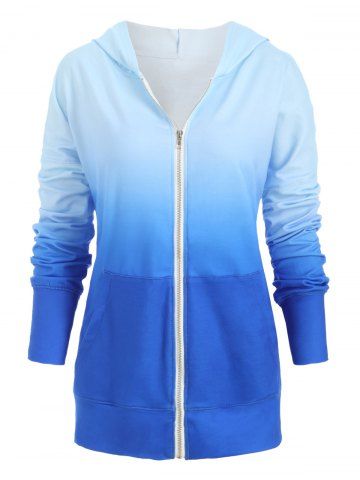 [59% OFF] Two Tone Plus Size Jumper Hoodie | Rosegal