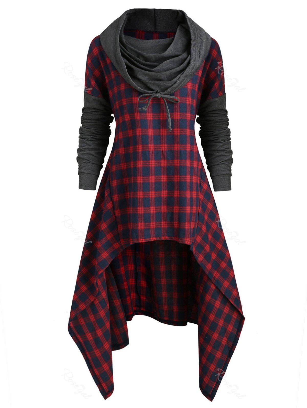 plus size plaid hoodie