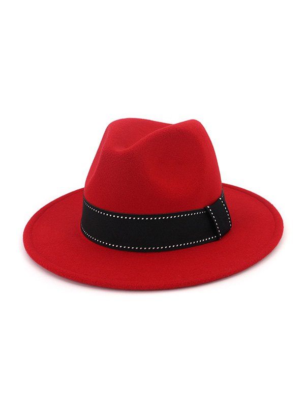 

Vintage Colorblock Jazz Hat, Red