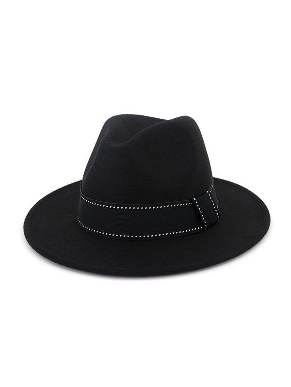 

Vintage Colorblock Jazz Hat, Black