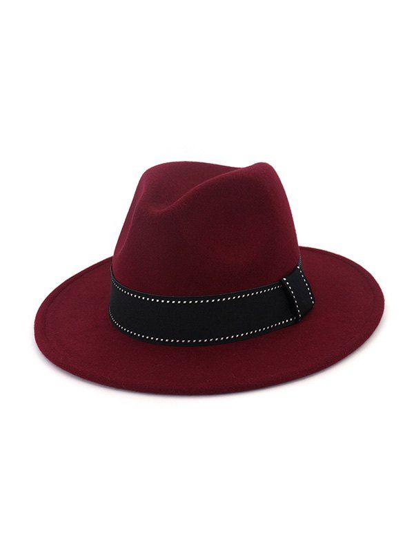 

Vintage Colorblock Jazz Hat, Red wine