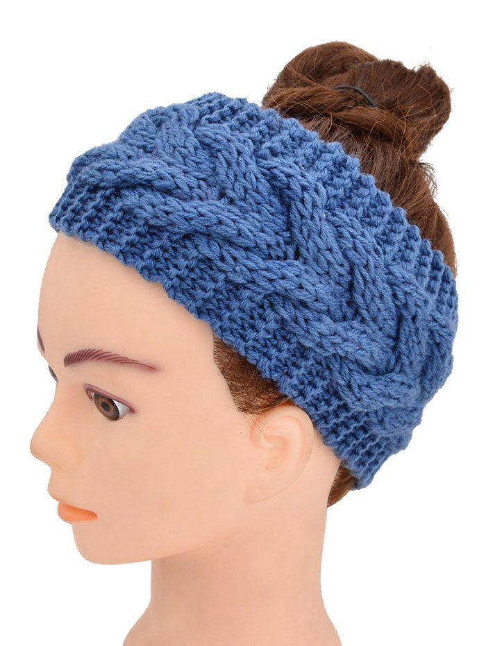 

Knitting Wool Hair Band, Blue