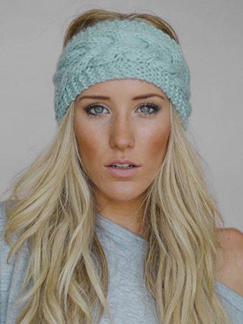 

Knitting Wool Hair Band, Green