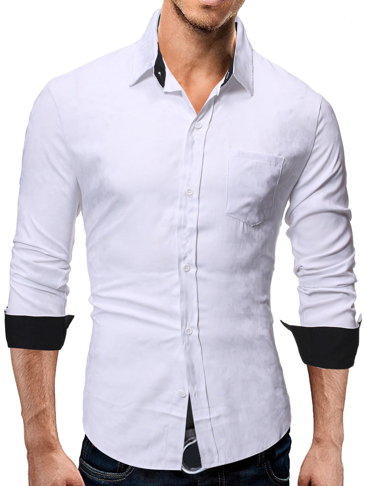 white camo dress shirt