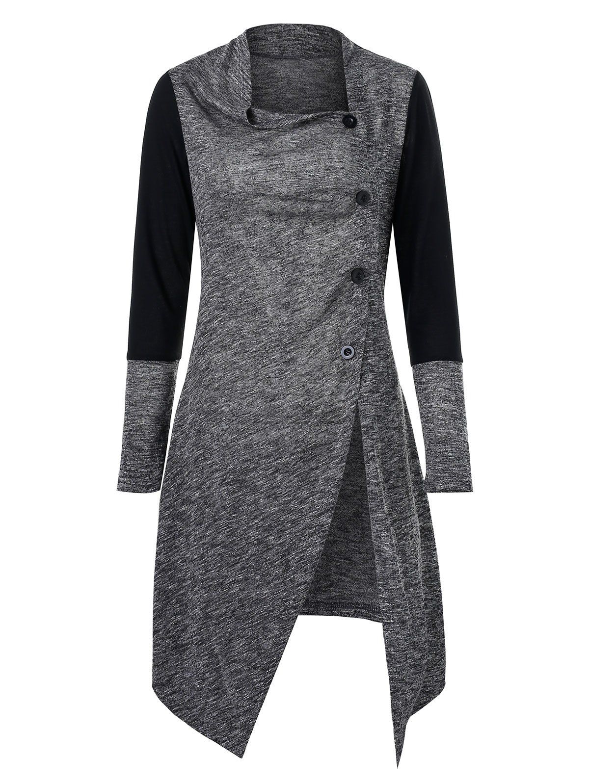 

Space Dye Button Split Shirt, Battleship gray