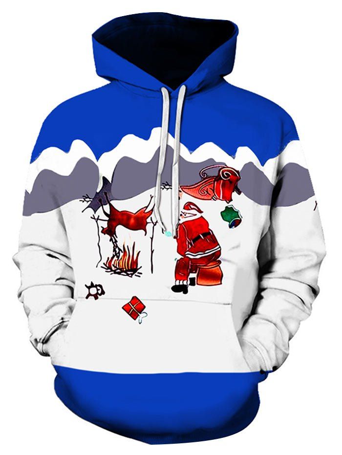 

Christmas Santa Claus Printed Hoodie, Multi