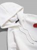 Rose Letter Graphic Fleece Pullover Hoodie -  