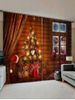 Christmas Tree Santa Claus Pattern Window Curtains -  