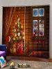 Rideau de Fenêtre Motif de Père Noël et de Sapin - Multi W28 x L39 inch x 2pcs