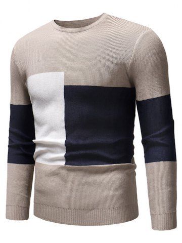 [16% OFF] Stand Collar Geometric Design Sweater Coat | Rosegal