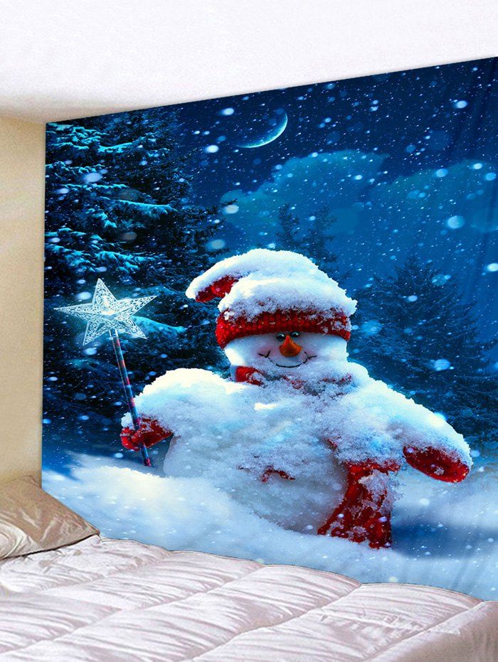 

Christmas Snowman 3D Print Wall Tapestry, Multi