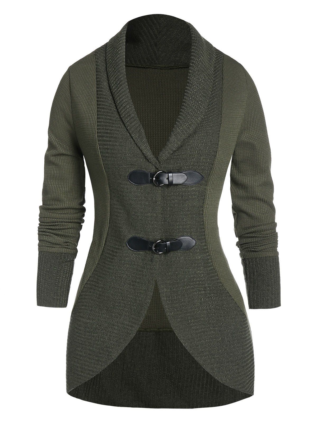 

Plunge High Low Tunic Sweater, Army green