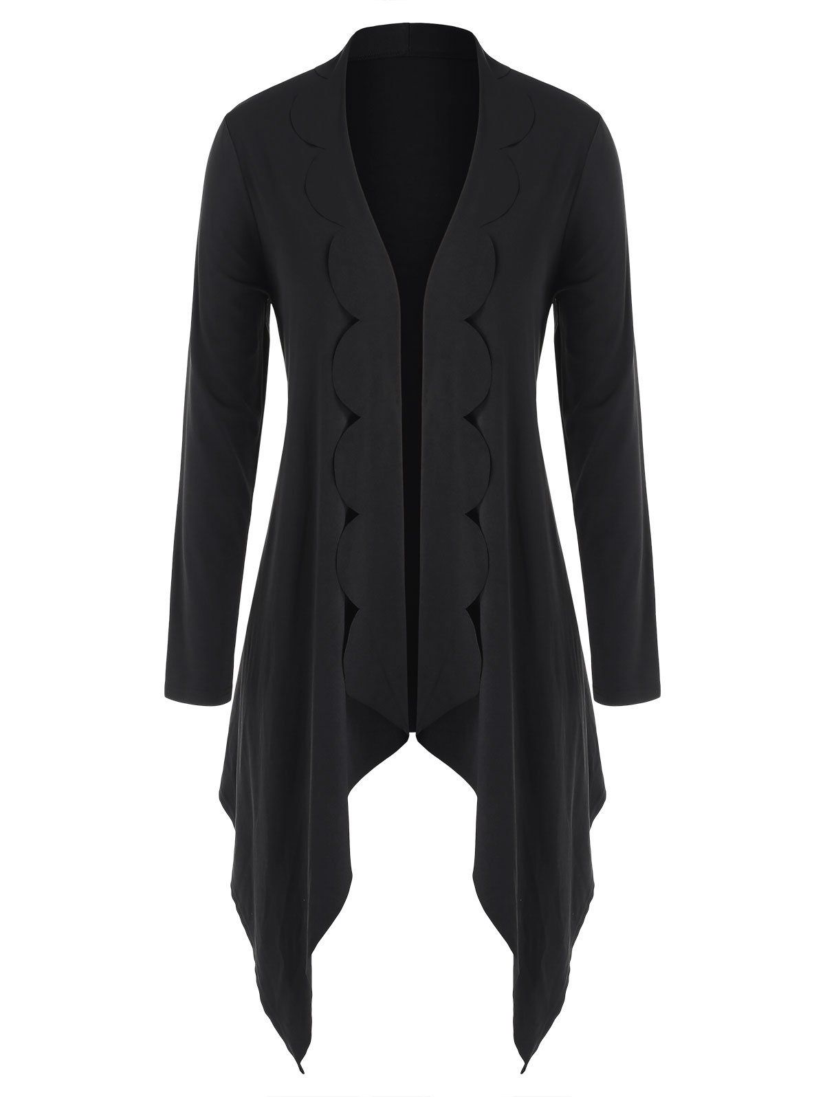 

Plus Size Asymmetric Tunic Open Front Cardigan, Black