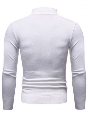 

Solid Color Mock Neck Pullover Sweater, White