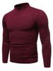 Solid Color Mock Neck Pullover Sweater -  