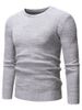 Round Neck Casual Heathered Sweater -  