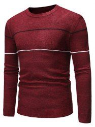 Stripe Graphic Casual Pullover Sweater -  