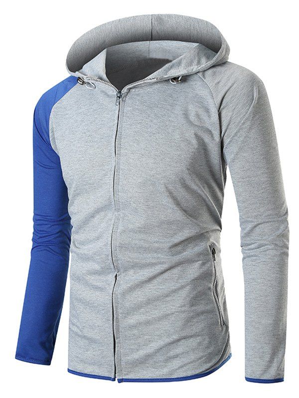 raglan sleeve zip pocket hoodie