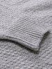 Round Neck Casual Heathered Sweater -  