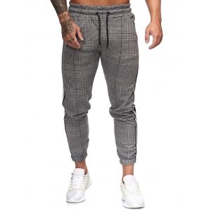 

Houndstooth Print Side Stripe Jogger Pants, Multi b