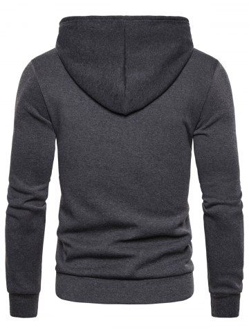 

Color Spliced Design Long-sleeved Hoodie, Gray