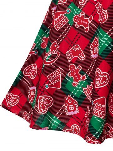 

Plus Size Printed Vintage Party Dress, Red