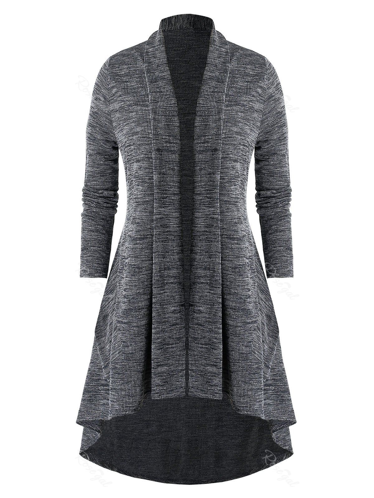 Pivaconis Mens Contrast Color Shawl Collar Open Front Knitted Sweater Cardigan