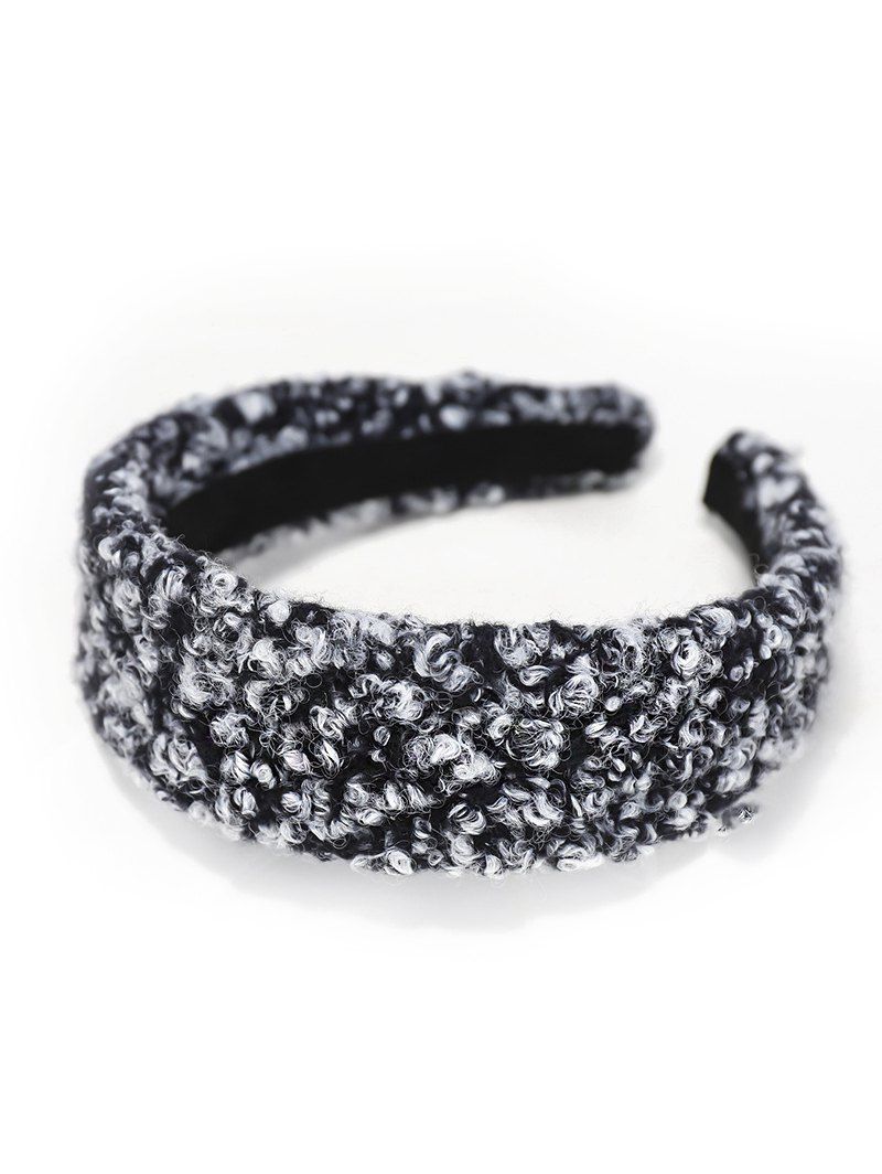 

Plush Ins Wool Wide-brimmed Headband, Black