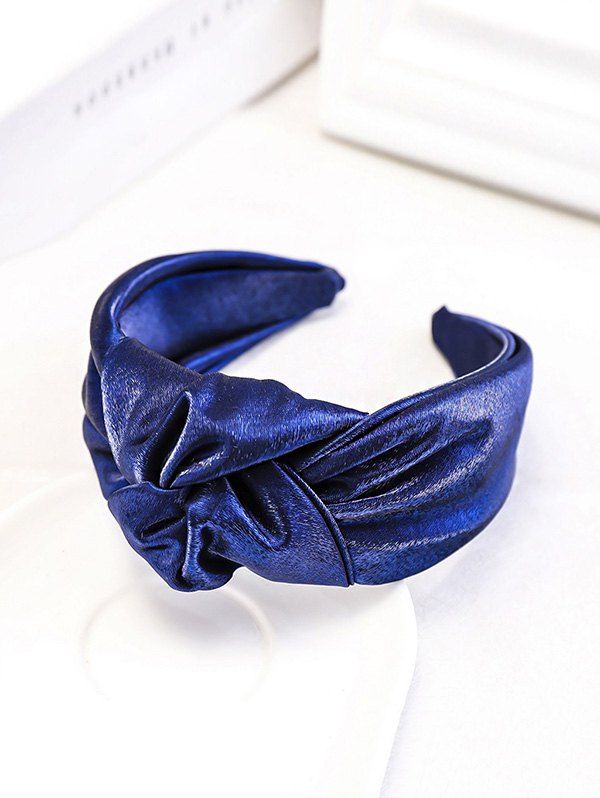 

Glossy Fabric Wide Ins Headband, Blue