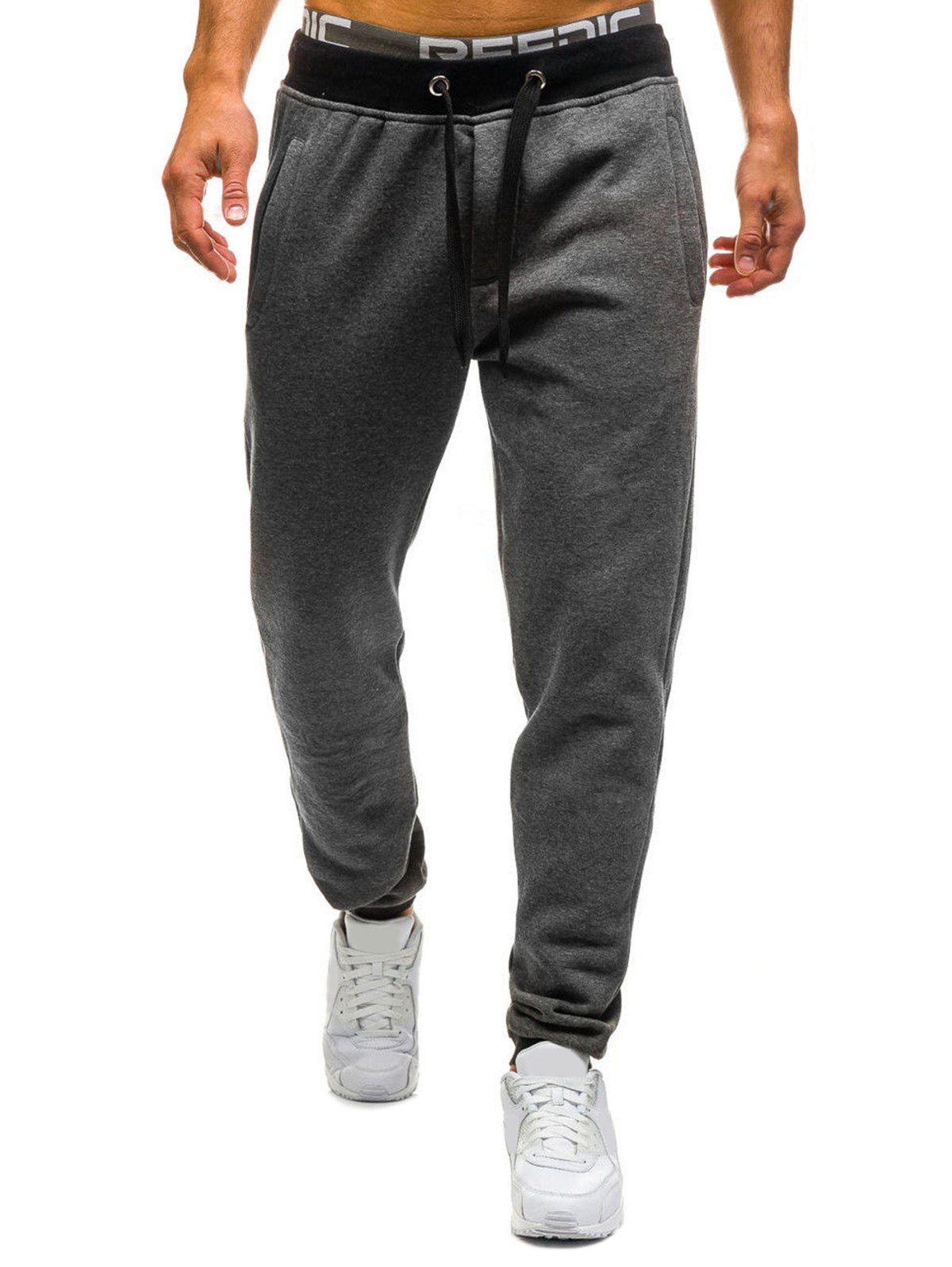 

Contrast Color Spliced Sport Jogger Pants, Dark gray