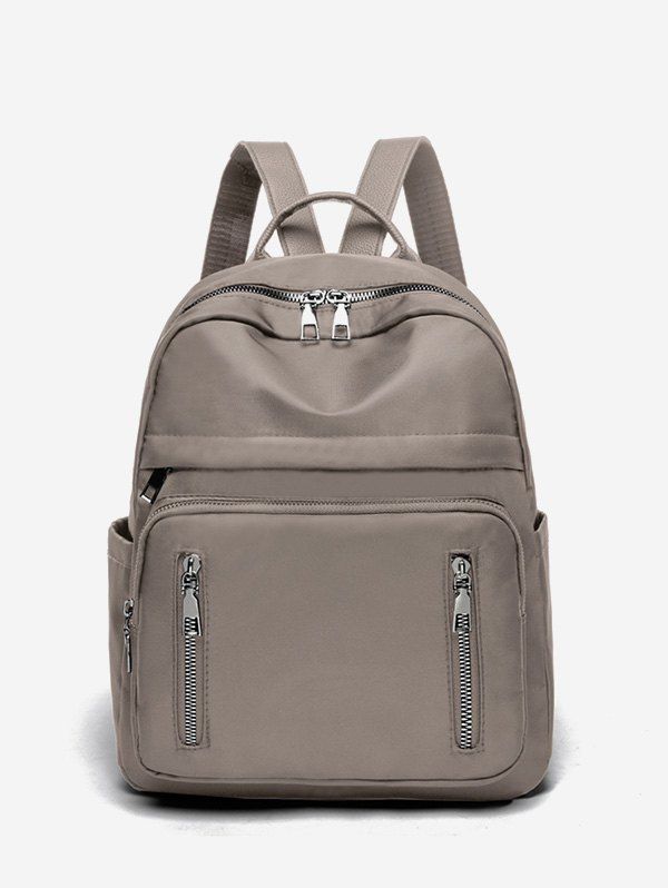 

Double Zipper Design Big Casual Backpack, Battleship gray