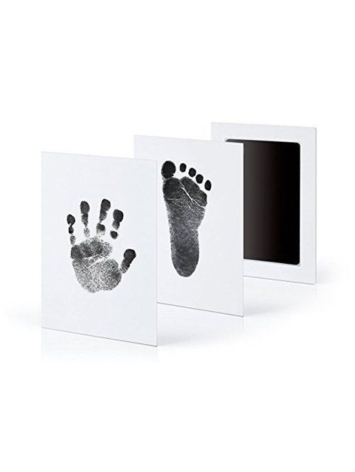 

Baby Hand Print Footprint Imprint Kit Baby Souvenirs Casting Newborn Footprint Ink Pad, Black