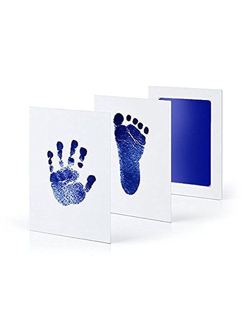 

Baby Hand Print Footprint Imprint Kit Baby Souvenirs Casting Newborn Footprint Ink Pad, Blueberry blue