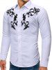 Embroidered Button Up Long-sleeved Shirt -  