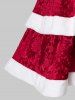 Mini Robe de Noël de Grande Taille à Lacets en Velours - Multi-A L