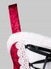 Plus Size Christmas Lace Up Velvet Mini Dress -  