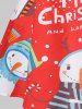 Plus Size Christmas Off The Shoulder Snowman Print Dress -  
