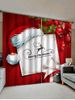 2 Panels Christmas Card and Gift Print Window Curtains -  