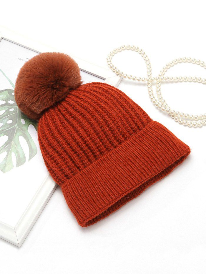 

European Winter Simple Knitted Hat, Red