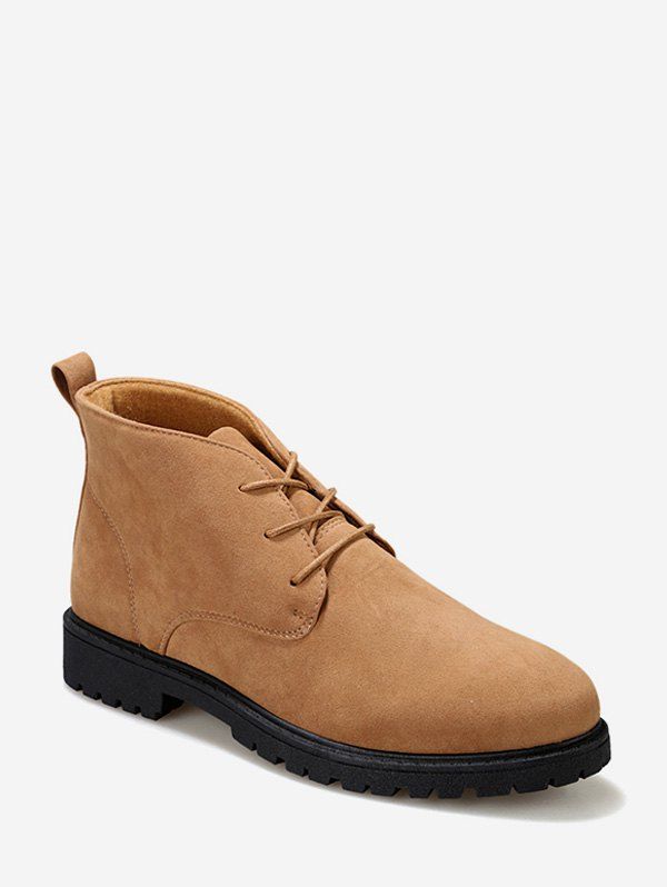 

Plain Faux Leather Ankle Boots, Brown