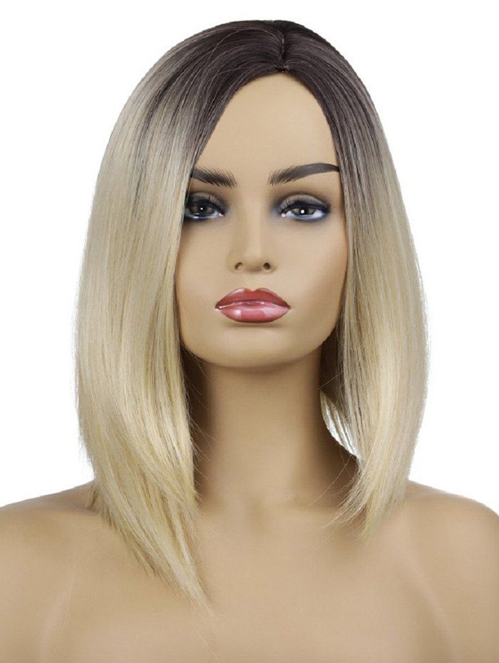 

Medium Side Parting Gradient Straight Synthetic Wig, Gold