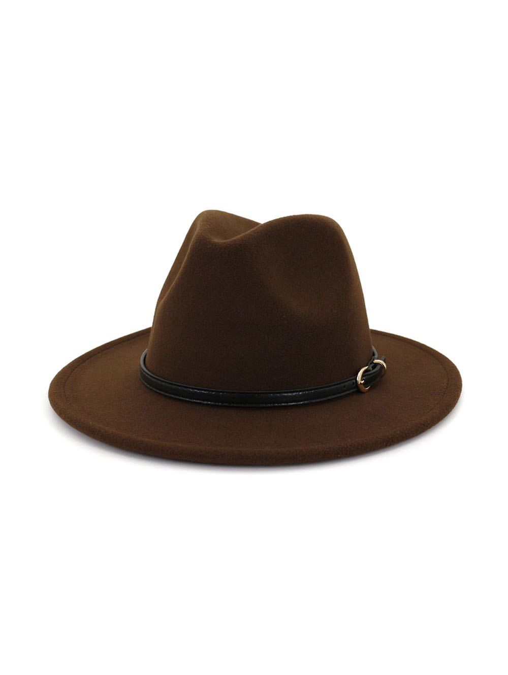 

European Jazz Flat-brim Hat, Coffee