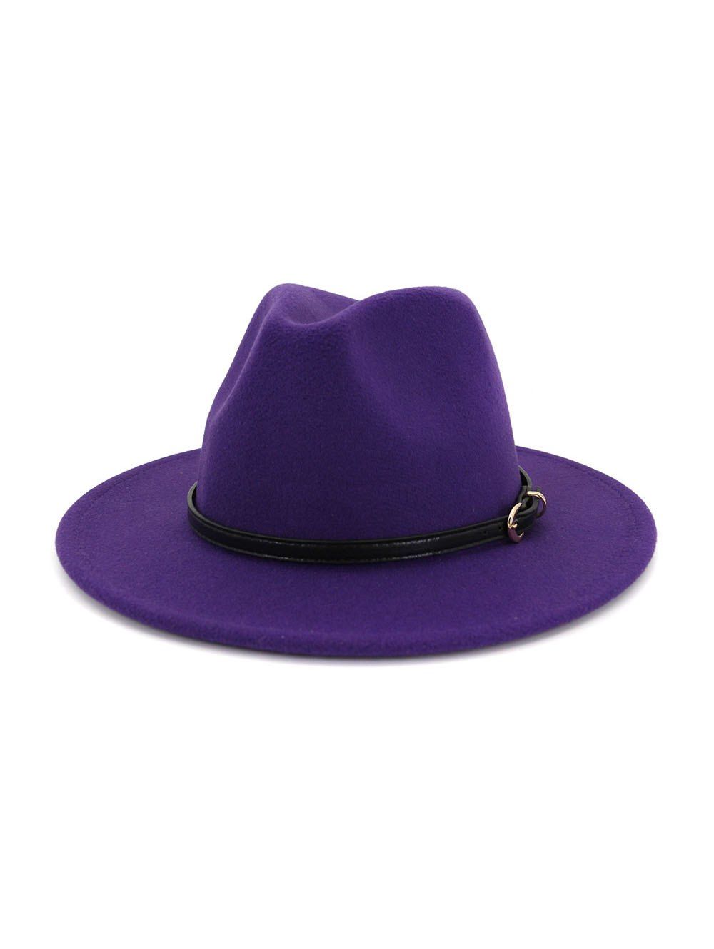 

European Jazz Flat-brim Hat, Purple